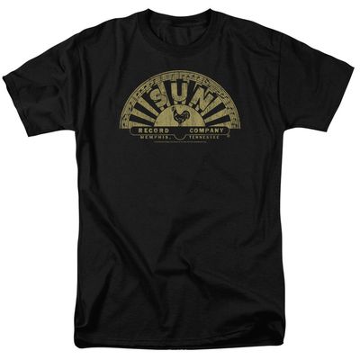 Sun Records Tattered Logo Mens T Shirt Black Retro Pop Classics