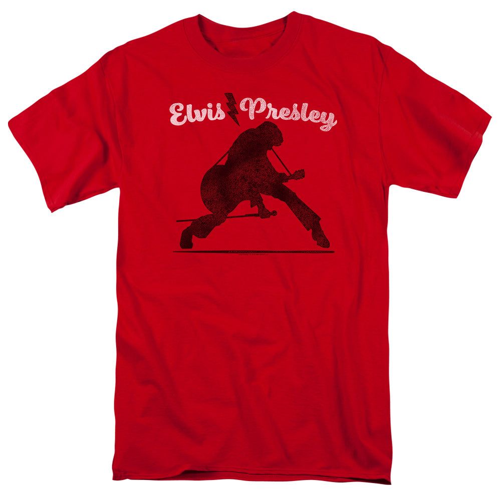 Elvis Presley Overprint Mens T Shirt Red Retro Pop Classics
