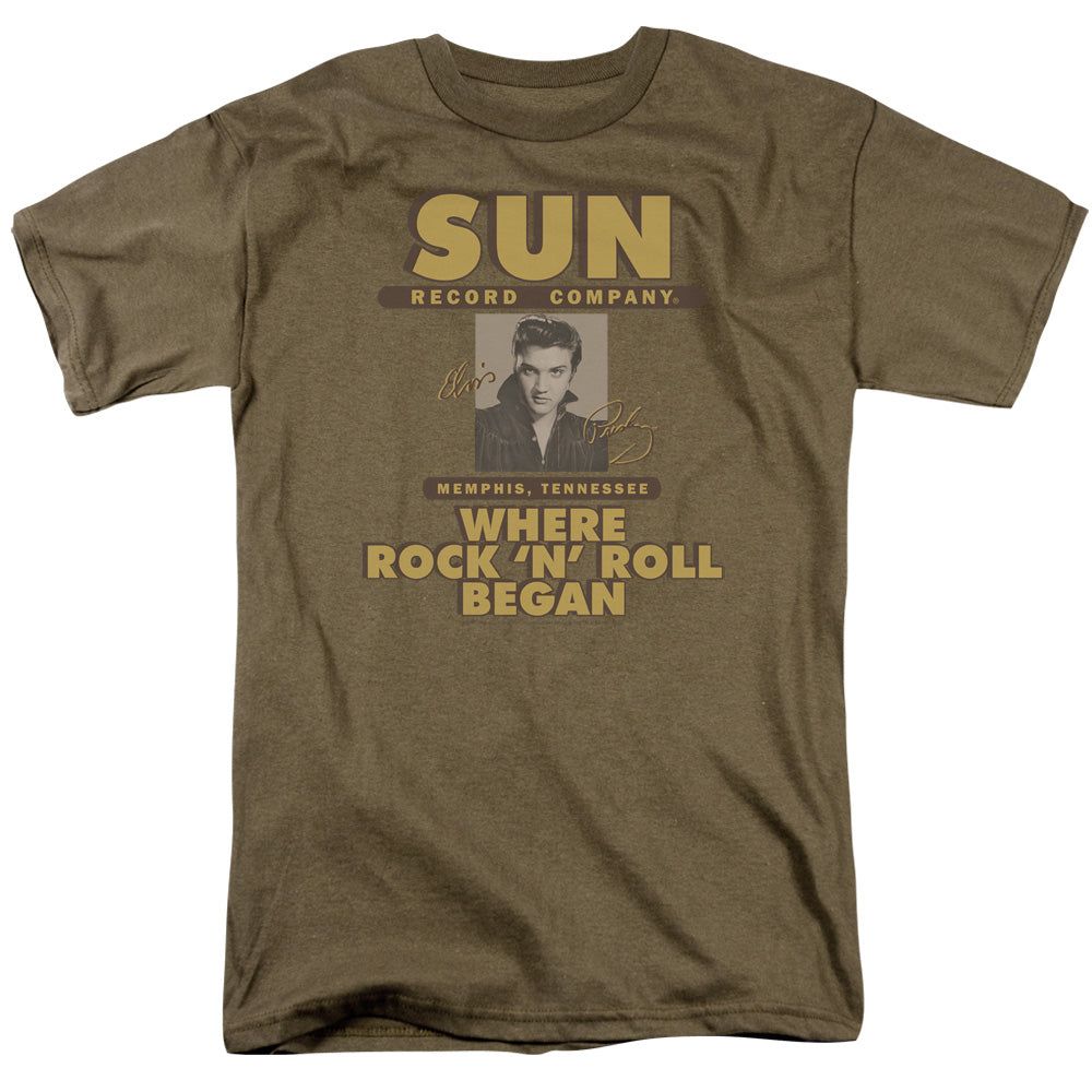 Sun Records Sun AD Mens T Shirt Safari Green Retro Pop Classics