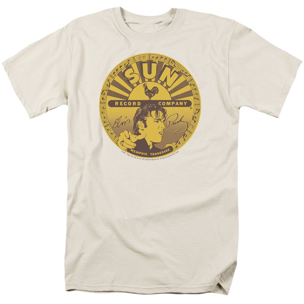 Sun Records Elvis Full Sun Label Mens T Shirt Cream Retro Pop Classics