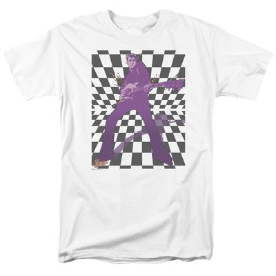 Elvis Presley Lets Rock Mens T Shirt White Retro Pop Classics