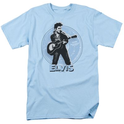 Elvis Presley 45 Rpm Mens T Shirt Light Blue Retro Pop Classics