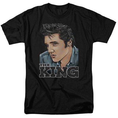 Elvis Presley Graphic King Mens T Shirt Black Retro Pop Classics