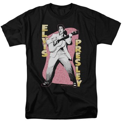 Elvis Presley Pink Rock Mens T Shirt Black Retro Pop Classics