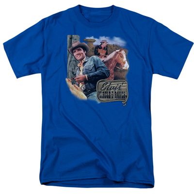 Elvis Presley Ranch Mens T Shirt Royal Blue Retro Pop Classics