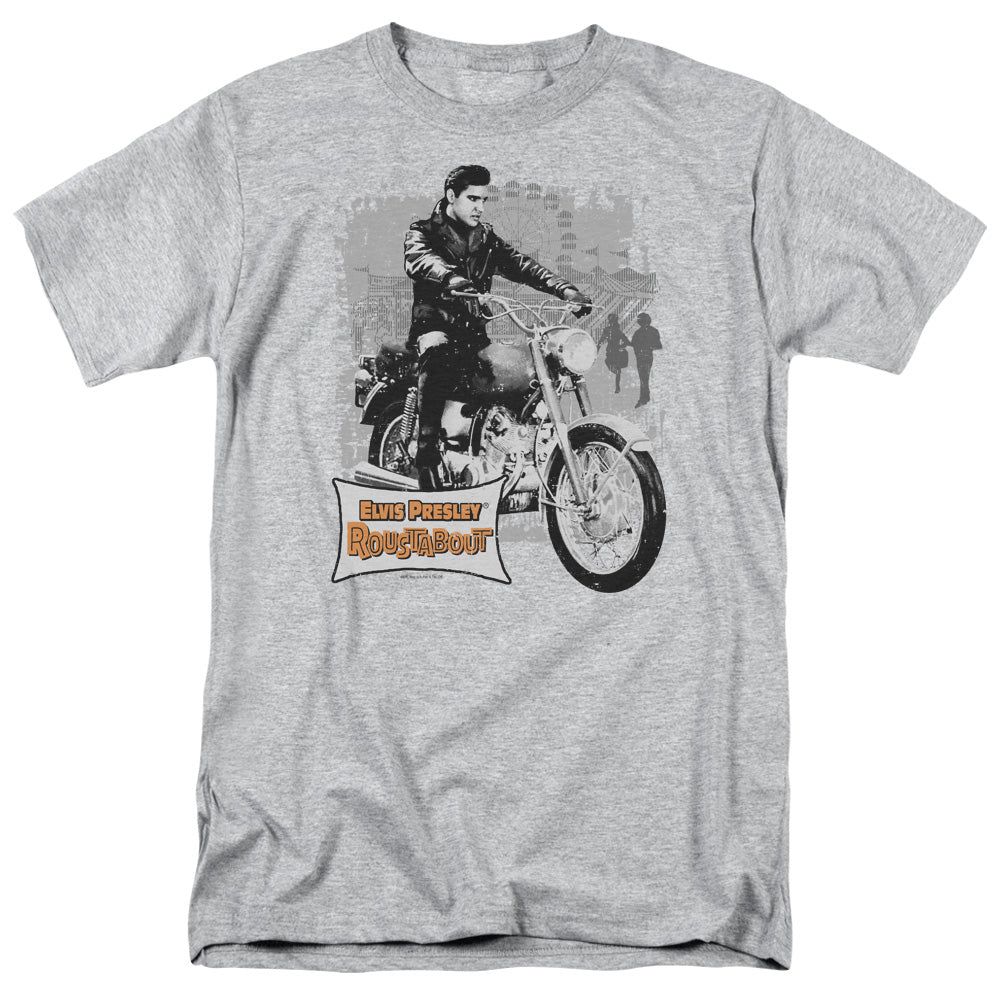 Elvis Presley Roustabout Poster Mens T Shirt Athletic Heather Retro Pop Classics