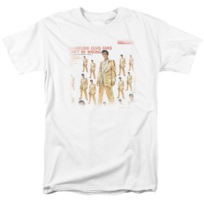 Elvis Presley 50 Million Fans Mens T Shirt White Retro Pop Classics