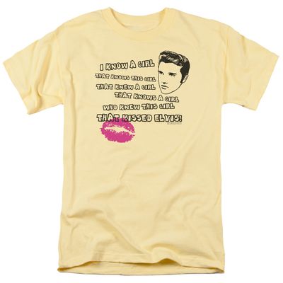 Elvis Presley Kissed Elvis Mens T Shirt Banana Retro Pop Classics