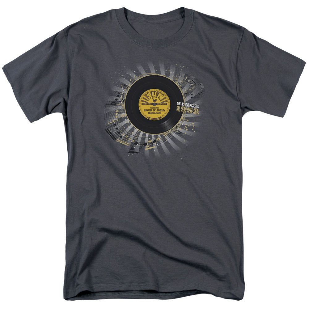 Sun Records Established Mens T Shirt Charcoal Retro Pop Classics