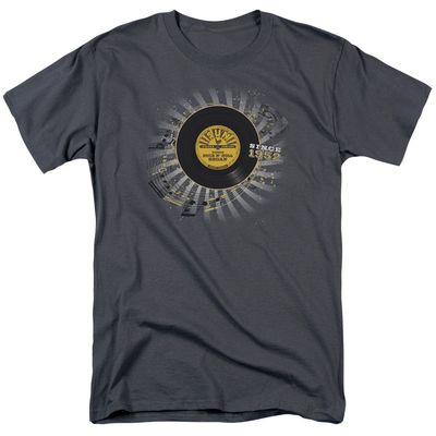 Sun Records Established Mens T Shirt Charcoal Retro Pop Classics