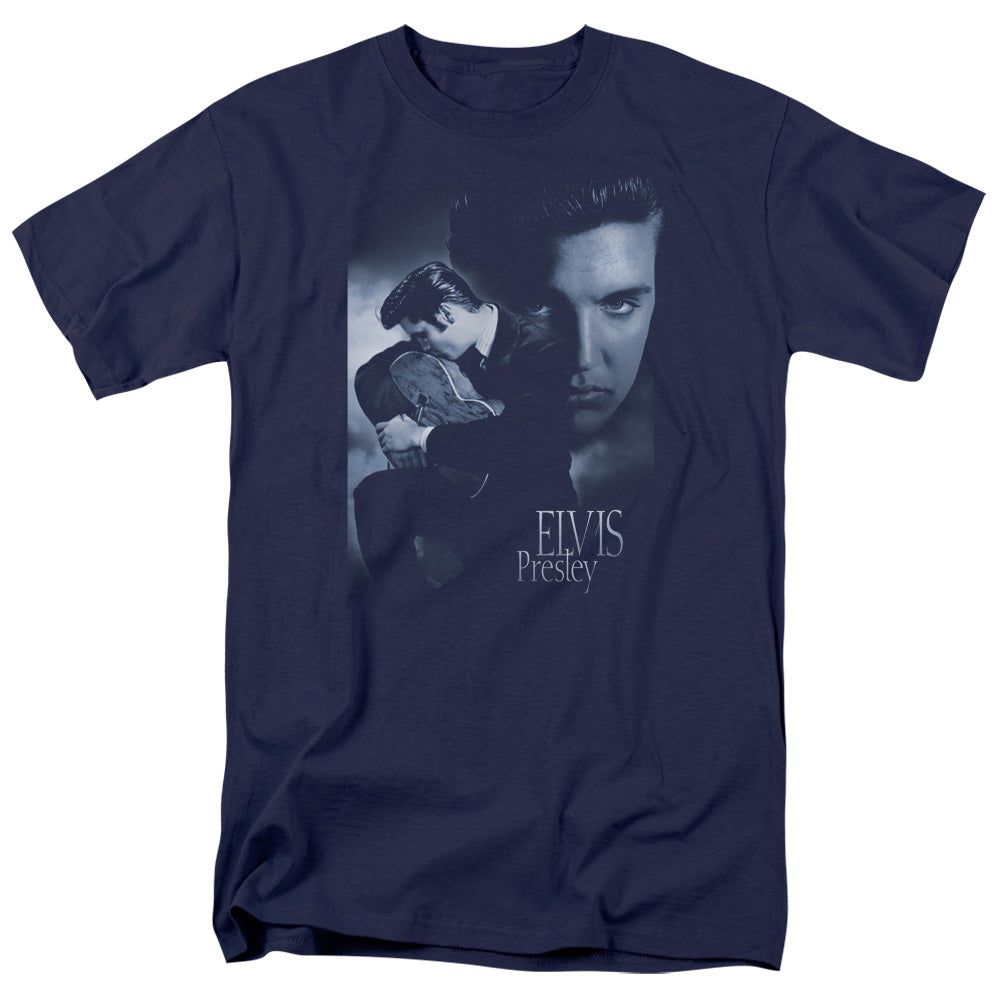 Elvis Presley Reverent Mens T Shirt Navy Retro Pop Classics