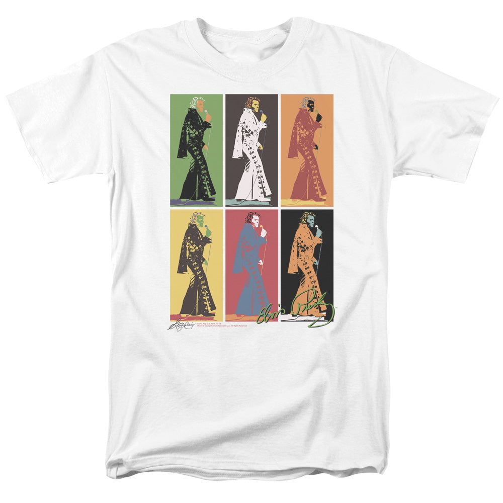 Elvis Presley Retro Boxes Mens T Shirt White Retro Pop Classics