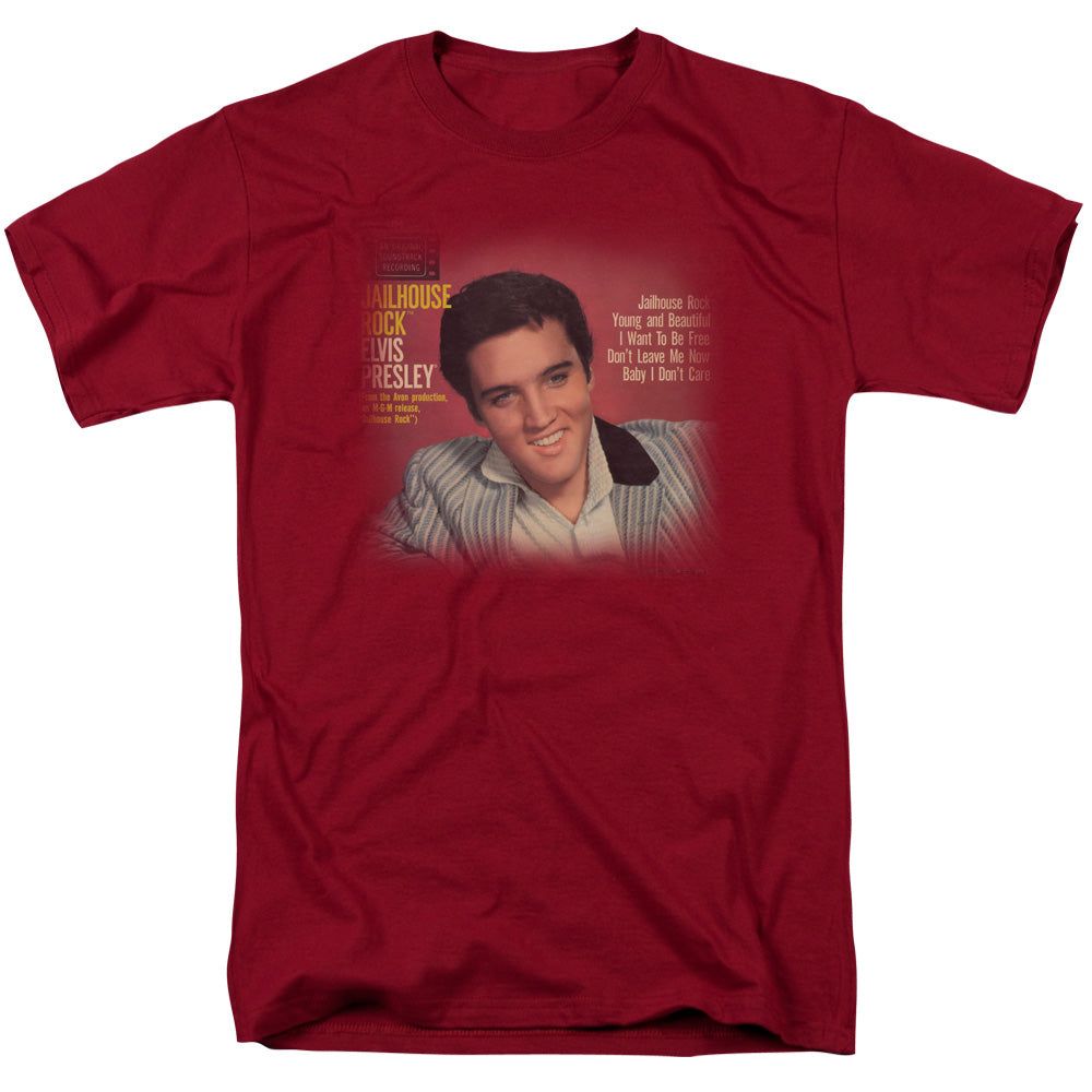 Elvis Presley Jailhouse Rock 45 Mens T Shirt Cardinal Retro Pop Classics