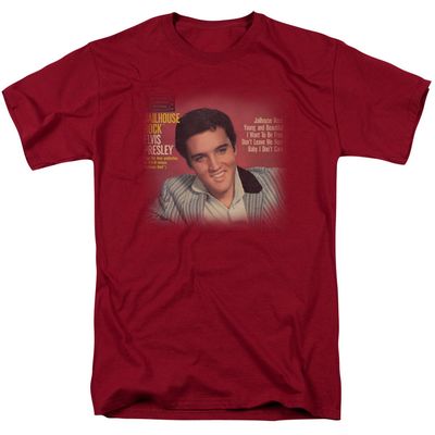 Elvis Presley Jailhouse Rock 45 Mens T Shirt Cardinal Retro Pop Classics
