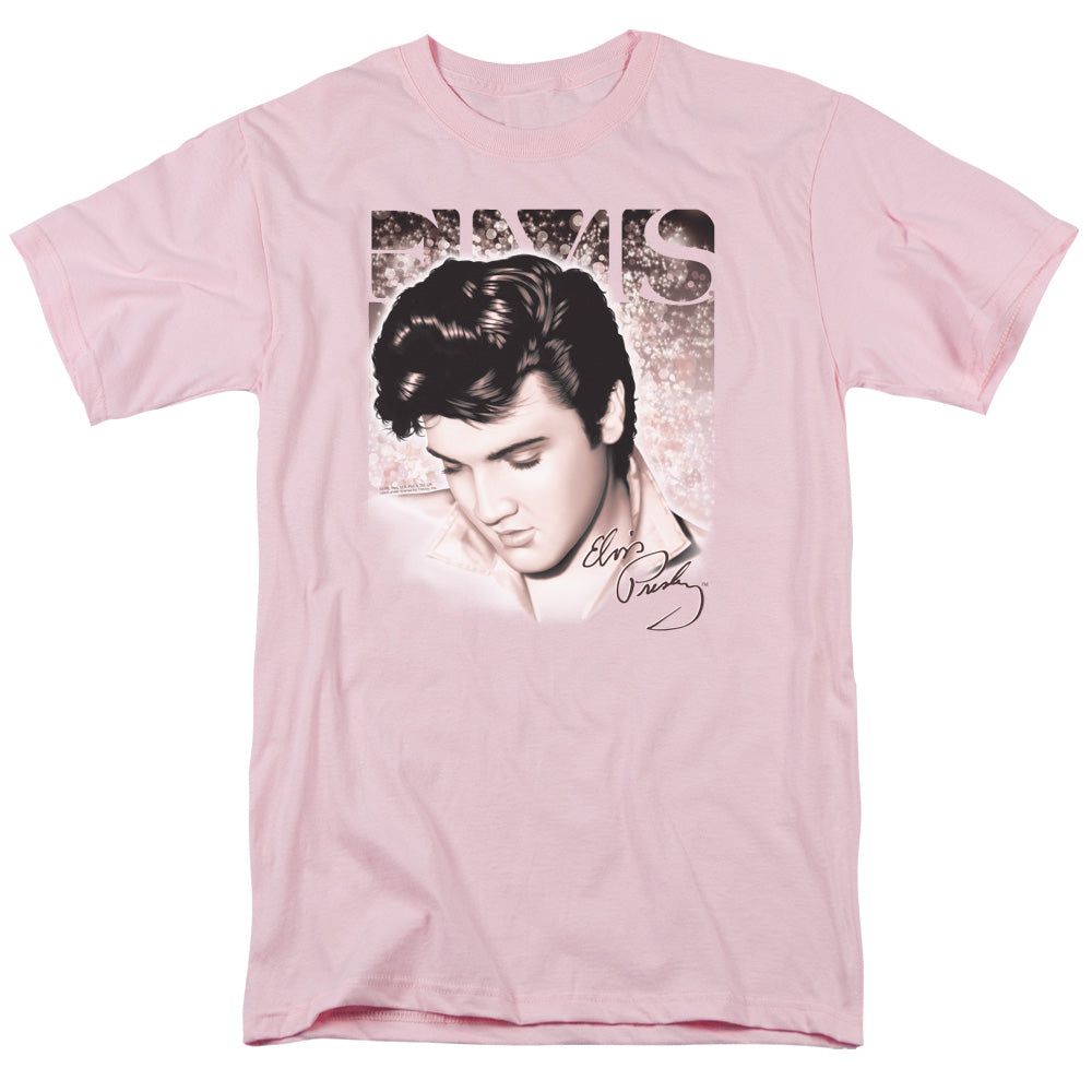 Elvis Presley Star Light Mens T Shirt Pink Retro Pop Classics