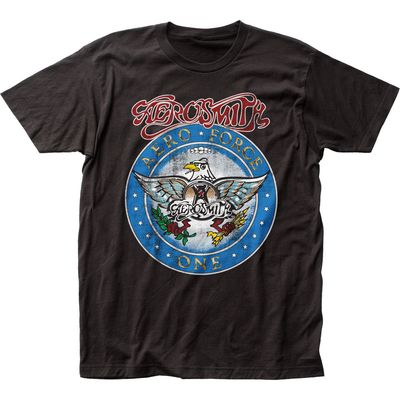 Aerosmith Aero Force One Mens T Shirt Black Retro Pop Classics