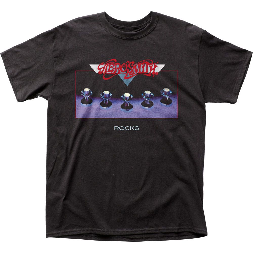 Aerosmith Rocks Mens T Shirt Black Retro Pop Classics