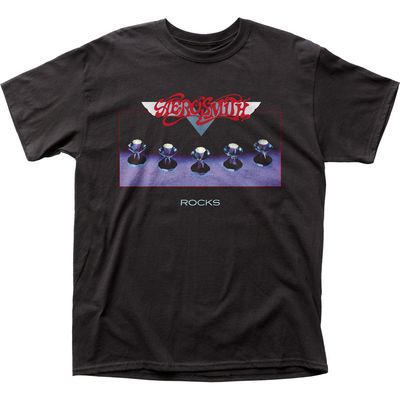 Aerosmith Rocks Mens T Shirt Black Retro Pop Classics
