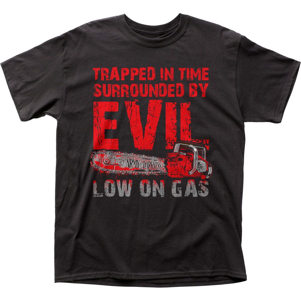 Army Of Darkness Low On Gas Mens T Shirt Black Retro Pop Classics