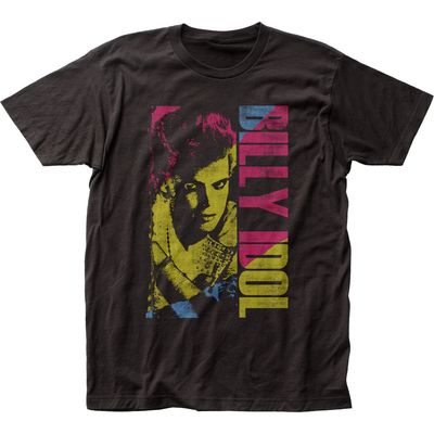 Billy Idol Color Block Mens T Shirt Black Retro Pop Classics