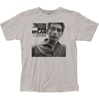 Bob Dylan Times They Are A Changin Mens T Shirt Silver Retro Pop Classics