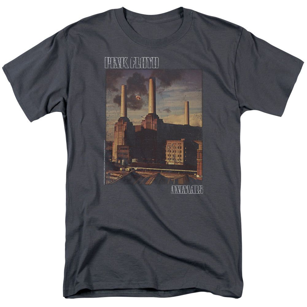 Pink Floyd Faded Animals Mens T Shirt Charcoal Retro Pop Classics