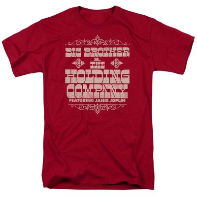 Big Brother And The Holding Company Fat Bottom Text Mens T Shirt Cardinal Retro Pop Classics