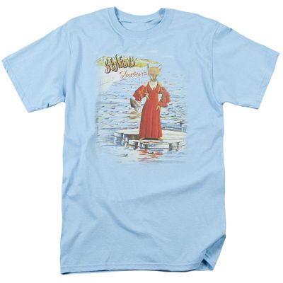 Genesis Large Foxtrot Mens T Shirt Light Blue Retro Pop Classics