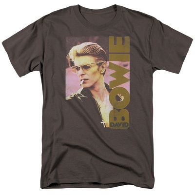 David Bowie Smokin Mens T Shirt Charcoal Retro Pop Classics