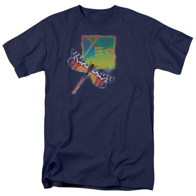 Yes Dragonfly Mens T Shirt Navy Retro Pop Classics