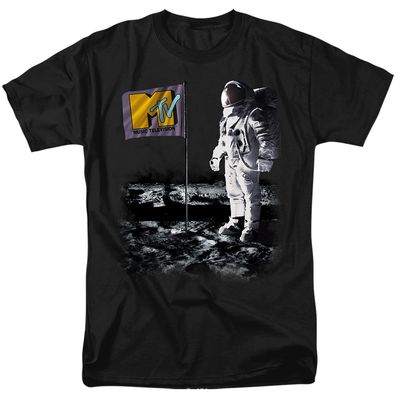 MTV Moon Man Mens T Shirt Black Retro Pop Classics
