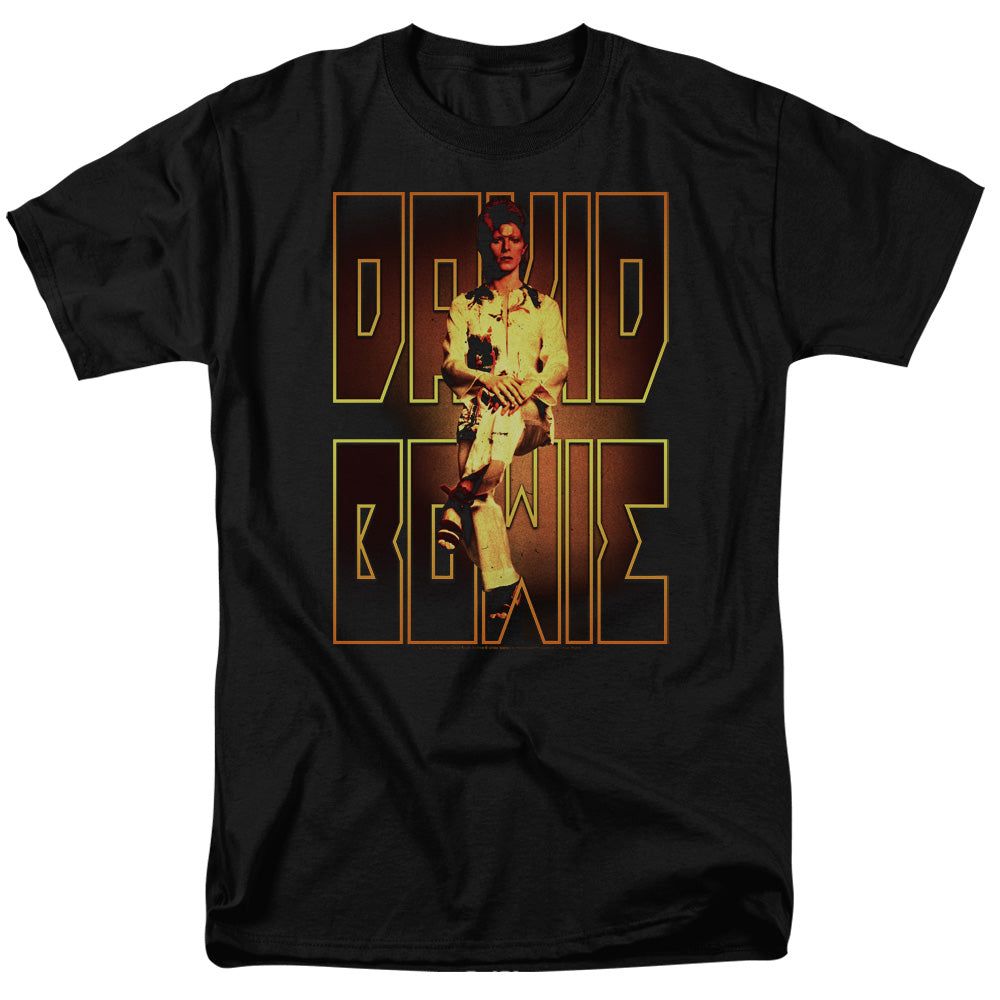 David Bowie Perched Mens T Shirt Black Retro Pop Classics