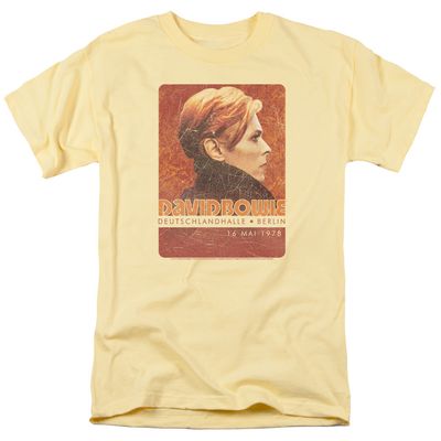 David Bowie Stage Tour Berlin 78 Mens T Shirt Yellow Retro Pop Classics