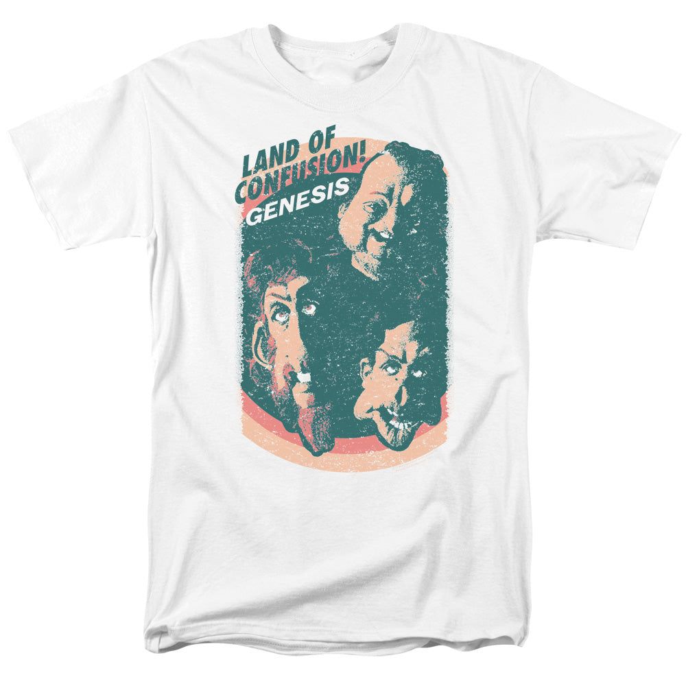 Genesis Land Of Confusion Mens T Shirt White Retro Pop Classics