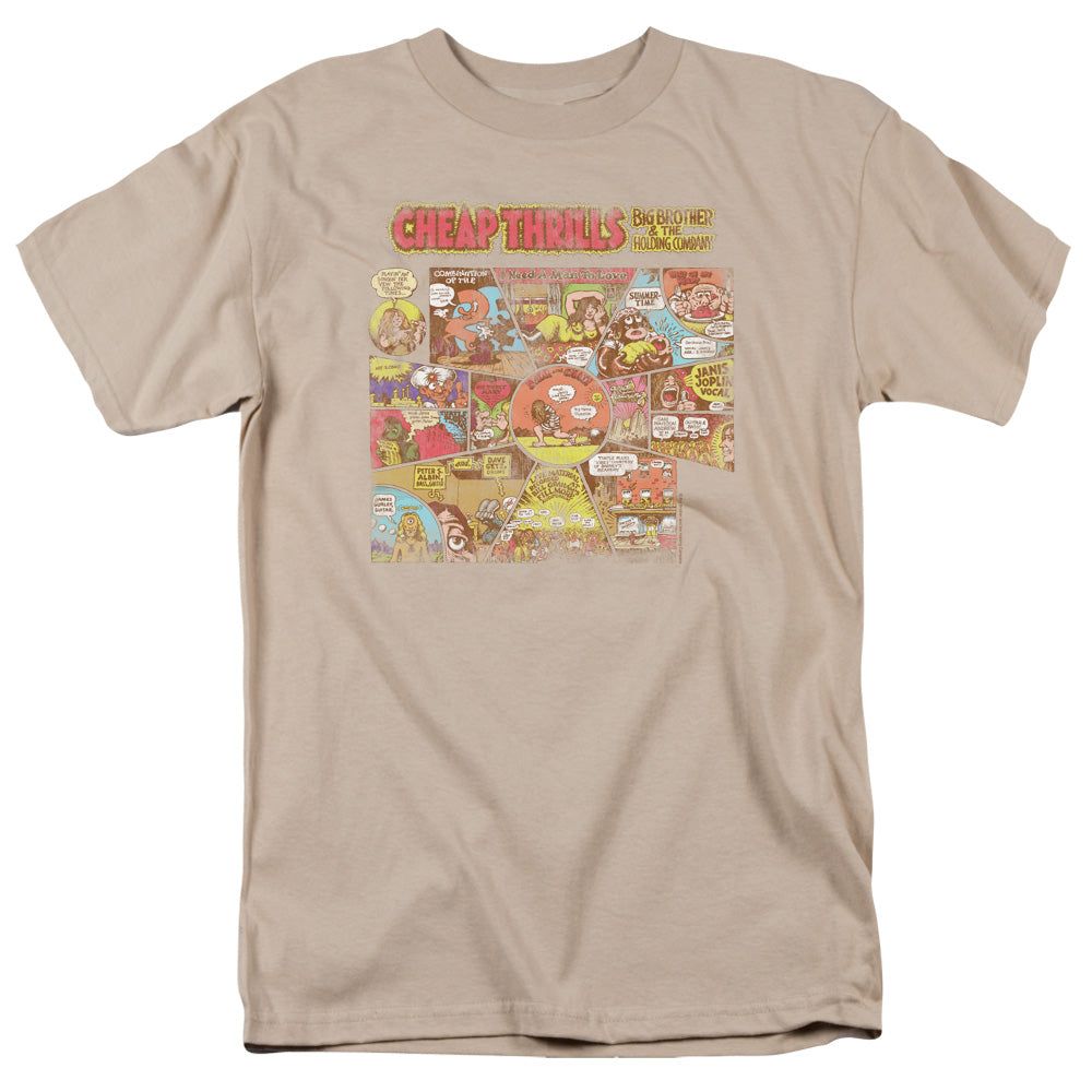 Big Brother And The Holding Company Cheap Thrills Mens T Shirt Sand Retro Pop Classics