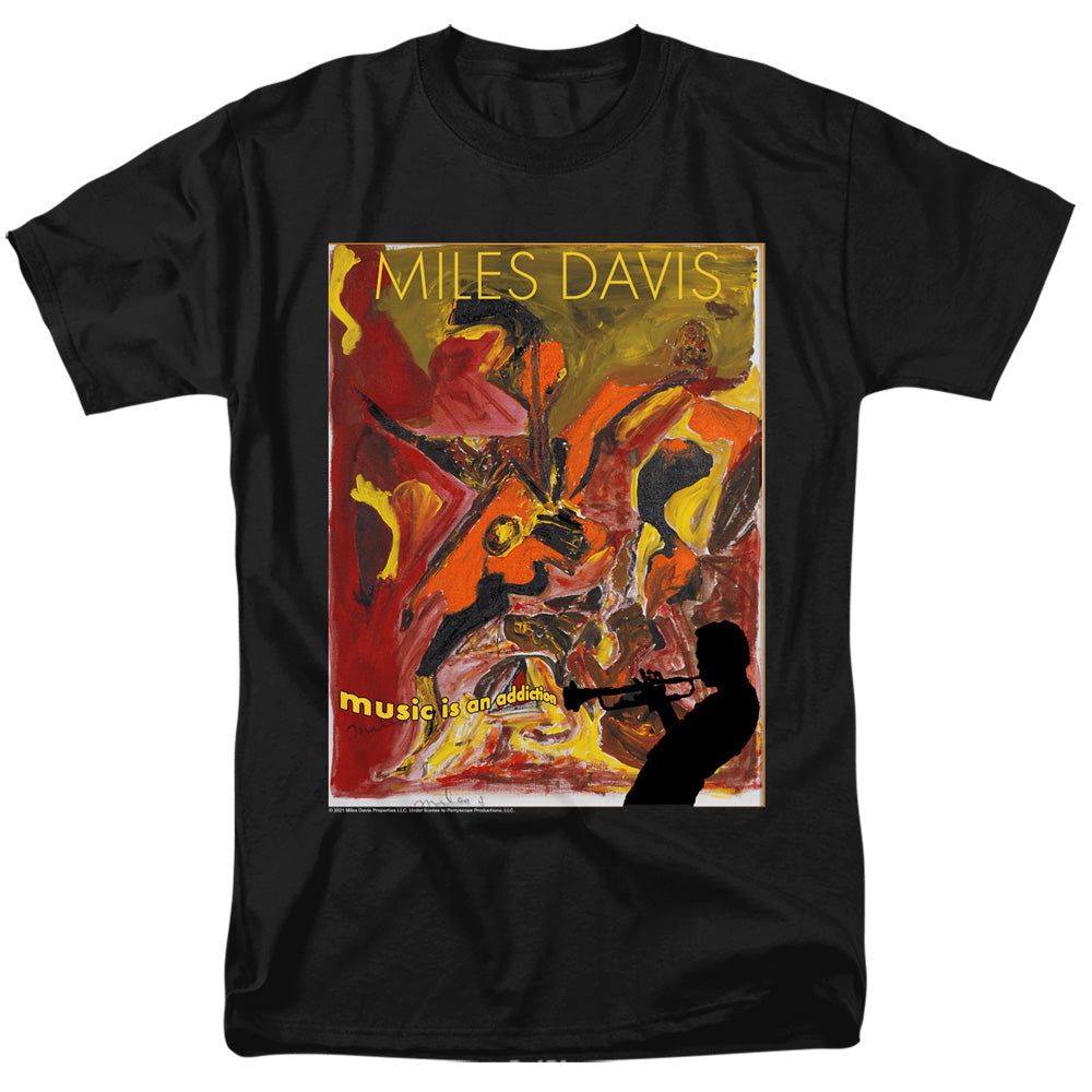 Miles Davis Music Is An Addiction Mens T Shirt Black Retro Pop Classics