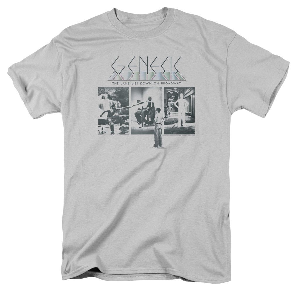 Genesis The Lamb Down On Broadway Mens T Shirt Silver Retro Pop Classics
