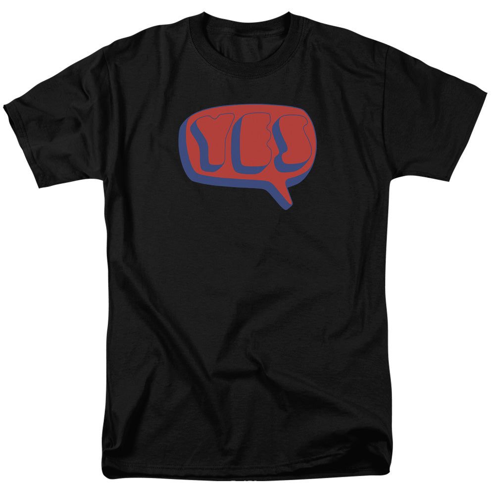 Yes Word Bubble Mens T Shirt Black Retro Pop Classics