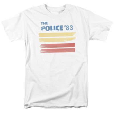 The Police 83 Mens T Shirt White Retro Pop Classics