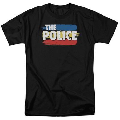 The Police Three Stripes Logo Mens T Shirt Black Retro Pop Classics