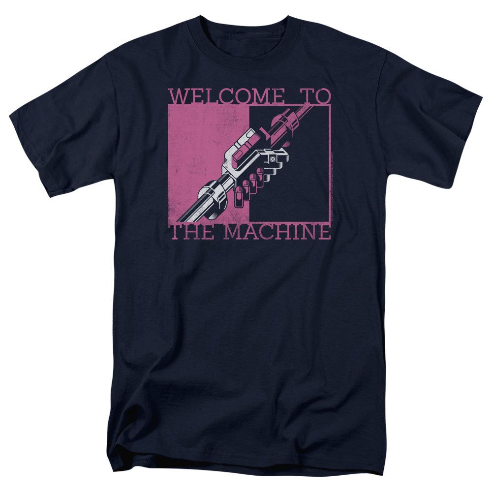 Pink Floyd Welcome To The Machine Mens T Shirt Navy Retro Pop Classics