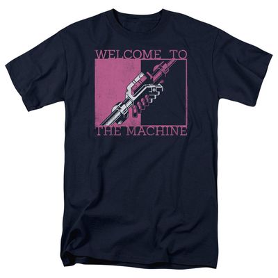 Pink Floyd Welcome To The Machine Mens T Shirt Navy Retro Pop Classics