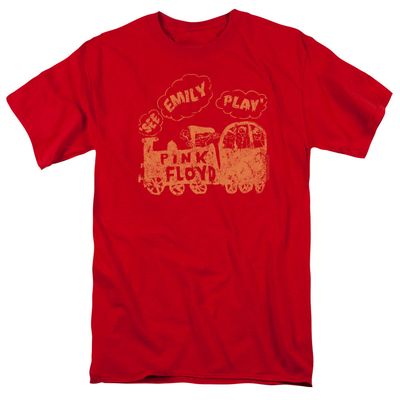 Pink Floyd See Emily Play Mens T Shirt Red Retro Pop Classics