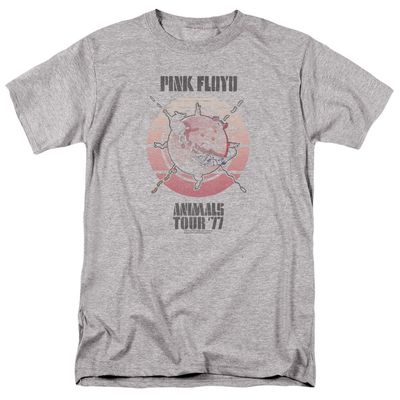 Pink Floyd Animals Tour 77 Mens T Shirt Grey Retro Pop Classics