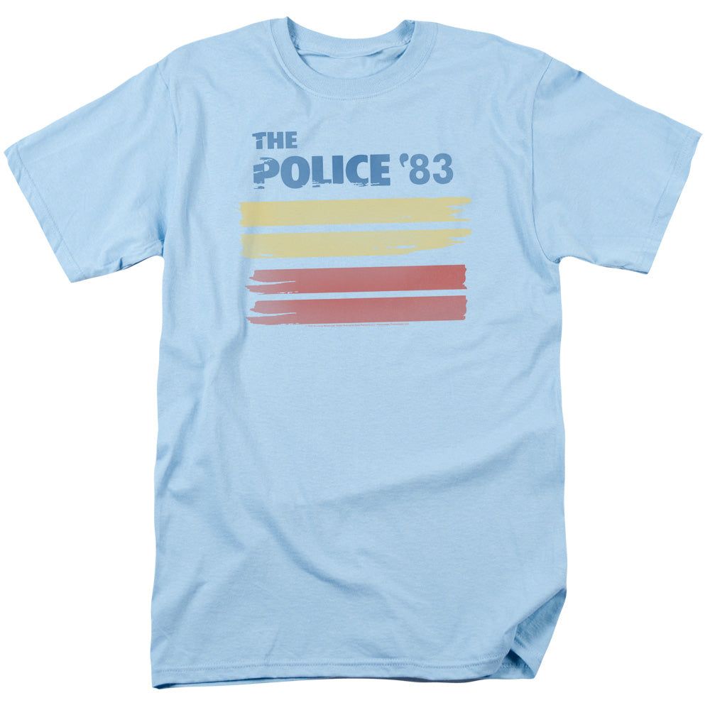 The Police 83 Mens T Shirt Light Blue Retro Pop Classics