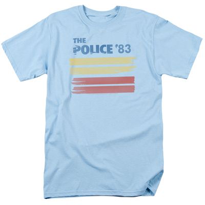 The Police 83 Mens T Shirt Light Blue Retro Pop Classics