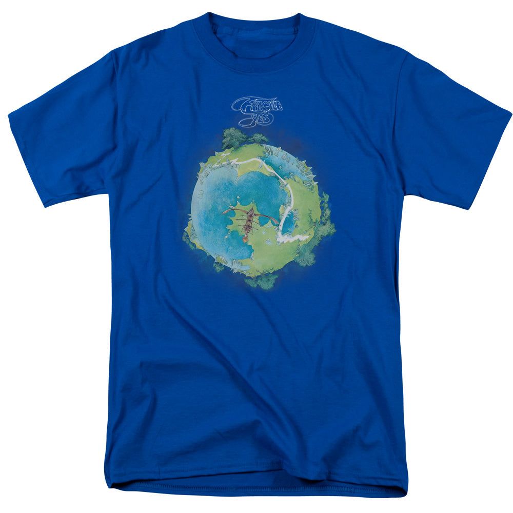 Yes Fragile Cover Mens T Shirt Royal Blue Retro Pop Classics