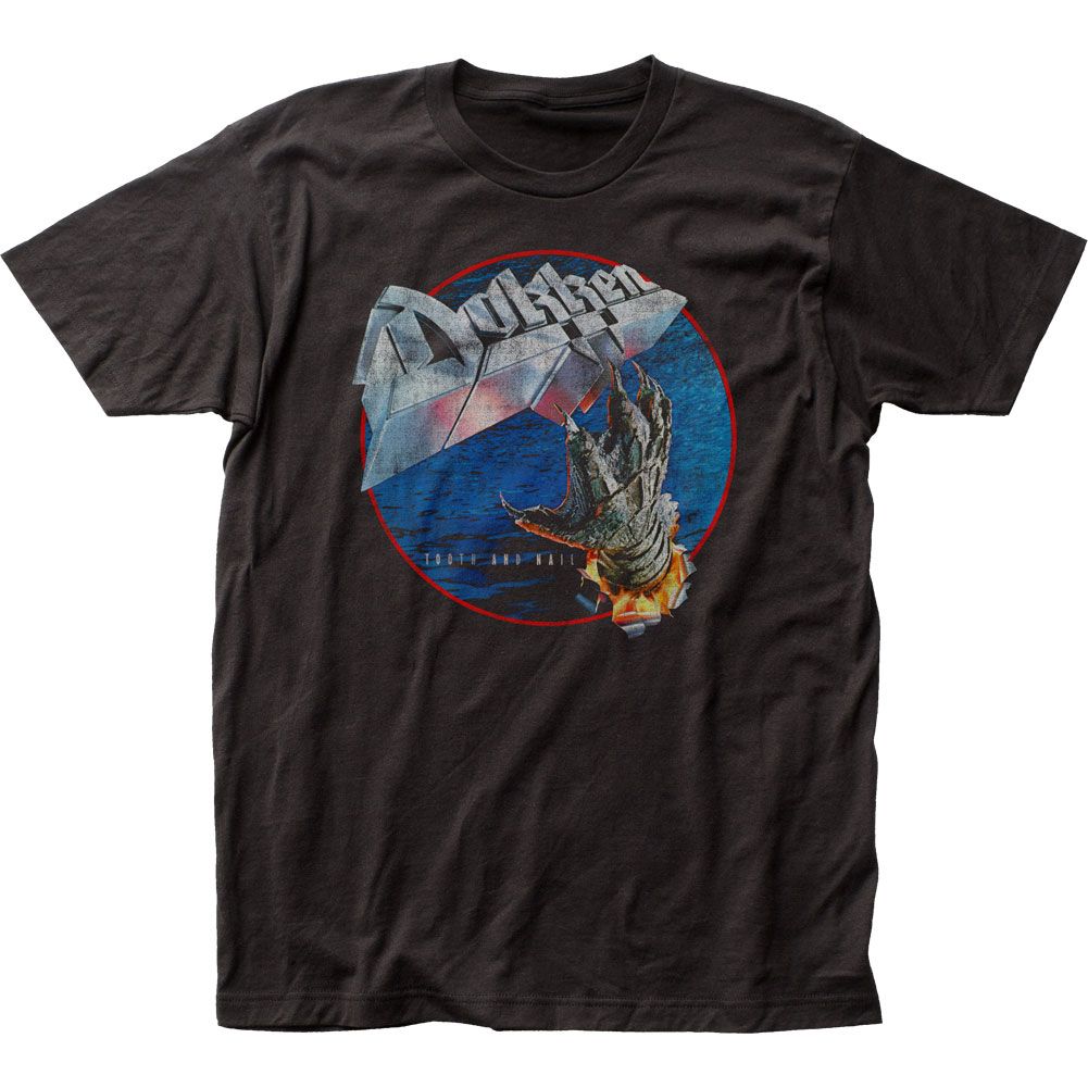 Dokken Tooth and Nail Mens T Shirt Black Retro Pop Classics