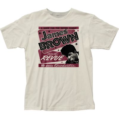 James Brown 18 Piece Orchestra Mens T Shirt Vintage White Retro Pop Classics