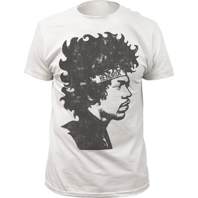 Jimi Hendrix Headband Mens T Shirt White Retro Pop Classics